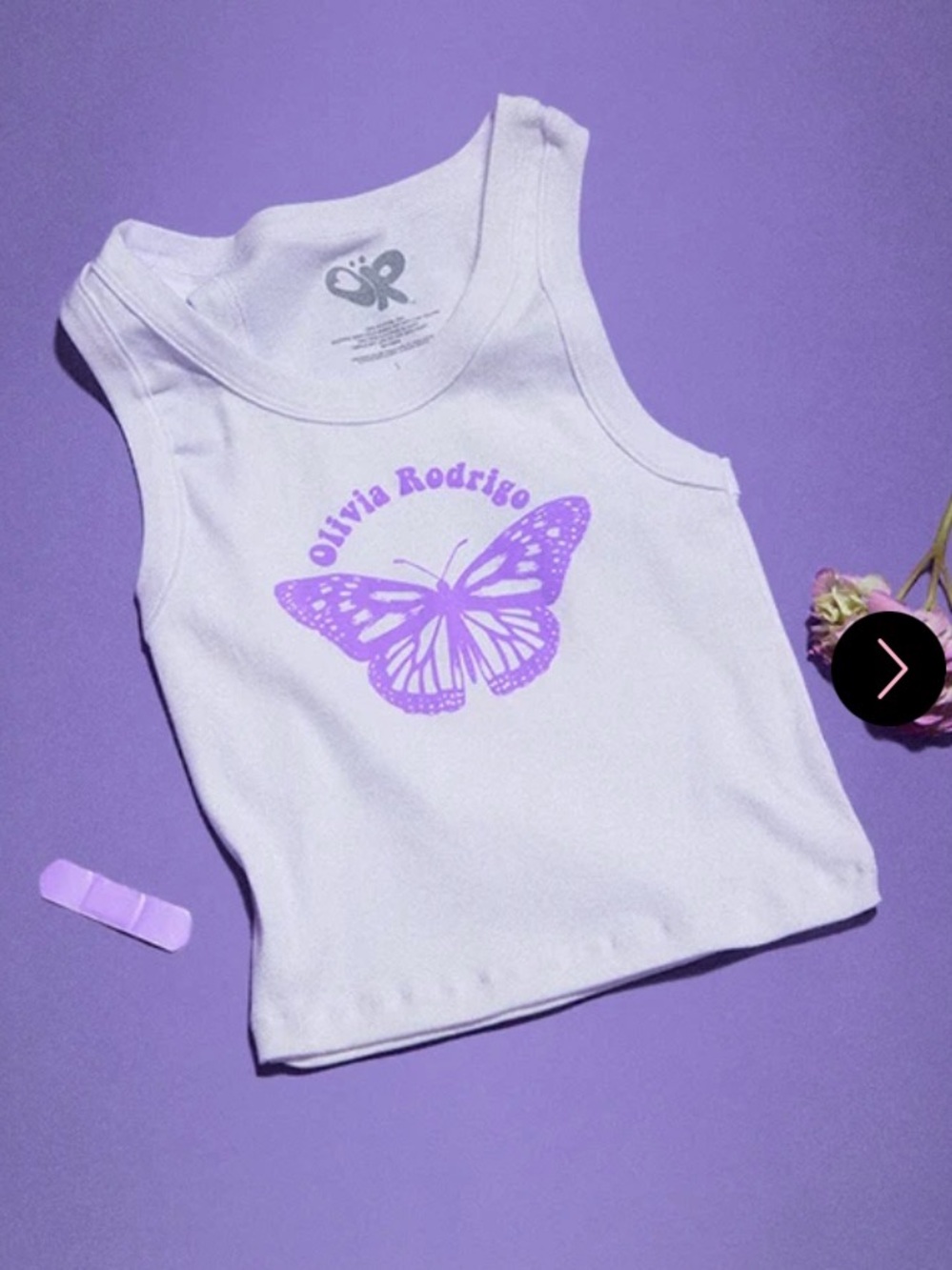 Olivia Rodrigo GUTS White Butterfly Tank Top